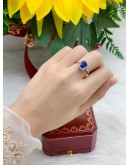 Diamond White Gold Ring With Blue Sapphire 