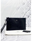 (UNUSED) VERSACE MEDUSA BLACK LEATHER POUCH BAG