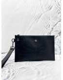 (UNUSED) VERSACE MEDUSA BLACK LEATHER POUCH BAG