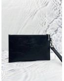 (UNUSED) VERSACE MEDUSA BLACK LEATHER POUCH BAG