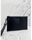 (UNUSED) VERSACE MEDUSA BLACK LEATHER POUCH BAG