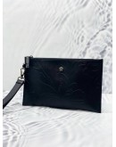 (UNUSED) VERSACE MEDUSA BLACK LEATHER POUCH BAG