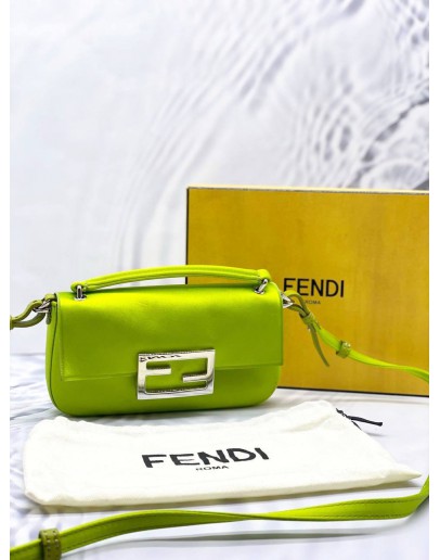 FENDI SILK SATIN PHONE BAGUETTE POUCH CROSSBODY BAG 