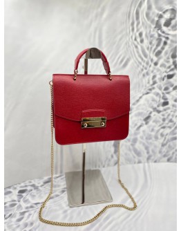FURLA METROPOLIS 2 WAYS TOP HANDLE BAG WITH CHAIN IN RED