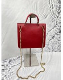 FURLA METROPOLIS 2 WAYS TOP HANDLE BAG WITH CHAIN IN RED