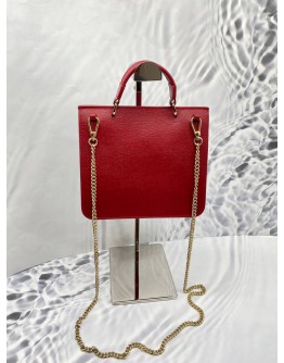 FURLA METROPOLIS 2 WAYS TOP HANDLE BAG WITH CHAIN IN RED