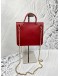FURLA METROPOLIS 2 WAYS TOP HANDLE BAG WITH CHAIN IN RED
