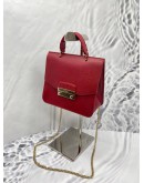 FURLA METROPOLIS 2 WAYS TOP HANDLE BAG WITH CHAIN IN RED
