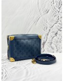 (LIKE NEW) LOUIS VUITTON SOFT TRUNK CROSSBODY BAG IN BLUE MONOGRAM CANVAS DENIM AND CALFSKIN LEATHER