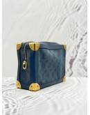 (LIKE NEW) LOUIS VUITTON SOFT TRUNK CROSSBODY BAG IN BLUE MONOGRAM CANVAS DENIM AND CALFSKIN LEATHER
