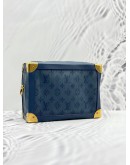 (LIKE NEW) LOUIS VUITTON SOFT TRUNK CROSSBODY BAG IN BLUE MONOGRAM CANVAS DENIM AND CALFSKIN LEATHER