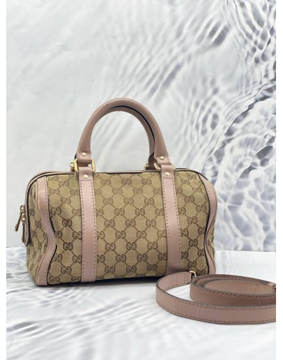 GUCCI GUCCISSIMA BEIGE AND PINK BOSTON BAG