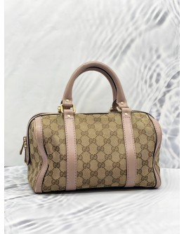 GUCCI GUCCISSIMA BEIGE AND PINK BOSTON BAG