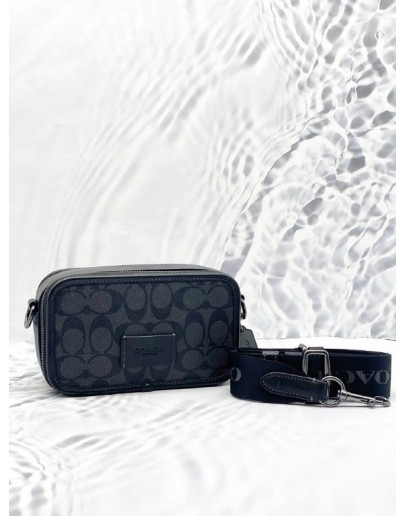 (LIKE NEW)COACH WYATT CROSSBODY BAG IN SIGNATURE CANVAS IN BLACK