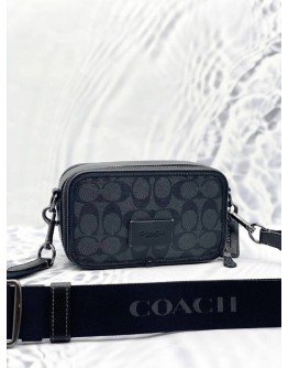 (LIKE NEW)COACH WYATT CROSSBODY BAG IN SIGNATURE CANVAS IN BLACK