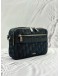 (LIKE NEW) CHRISTIAN DIOR MINI SAFARI WITH CROSSBODY STRAP IN BLACK DIOR OBLIQUE JACQUARD AND GRAINED CALFSKIN LEATHER