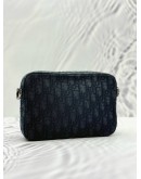 (LIKE NEW) CHRISTIAN DIOR MINI SAFARI WITH CROSSBODY STRAP IN BLACK DIOR OBLIQUE JACQUARD AND GRAINED CALFSKIN LEATHER