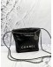 (LIKE NEW) MICROCHIP CHANEL 22 MINI BLACK CALFSKIN LEATHER TOTE SHOULDER CHAIN BAG 