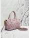 MIU MIU TOP HANDLE BAG WITH STRAP IN PINK LILAC SOFT NAPPA LEATHER WITH MATELASSE QUILTING
