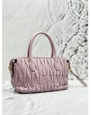 MIU MIU TOP HANDLE BAG WITH STRAP IN PINK LILAC SOFT NAPPA LEATHER WITH MATELASSE QUILTING