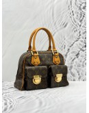 LOUIS VUITTON MANHATTAN PM TOP HANDLE BAG IN BROWN MONOGRAM CANVAS