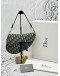 (LIKE NEW) 2018 CHRISTIAN DIOR SADDLE SHOULDER BAG IN BLUE DIOR OBLIQUE JACQUARD AND CALFSKIN LEATHER -FULL SET-