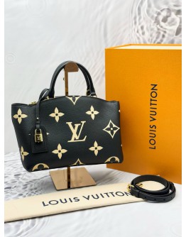 (UNUSED) 2024 LOUIS VUITTON PETIT PALAIS BAG IN BICOLOR MONOGRAM EMPREINTE LEATHER -FULL SET-