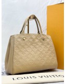 LOUIS VUITTON MONTAIGNE MM BAG IN BEIGE MONOGRAM EMPREINTE LEATHER -FULL SET-