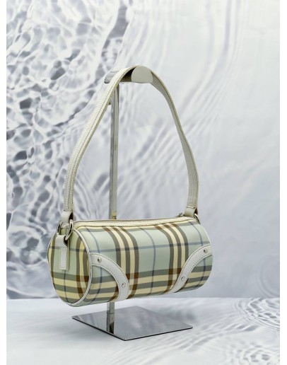 BURBERRY CHECK NOVA PAPILLON SHOULDER BAG 