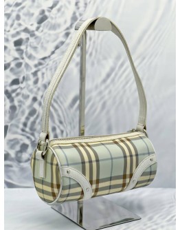 BURBERRY CHECK NOVA PAPILLON SHOULDER BAG 