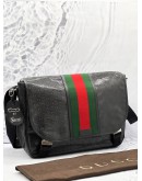 GUCCI GG IMPRIME WEB CROSSBODY BAG IN BLACK 