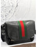 GUCCI GG IMPRIME WEB CROSSBODY BAG IN BLACK 