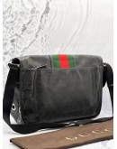 GUCCI GG IMPRIME WEB CROSSBODY BAG IN BLACK 