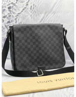 LOUIS VUITTON MESSENGER FLAP CROSSBODY BAG BLACK DAMIER GRAPHITE CANVAS 
