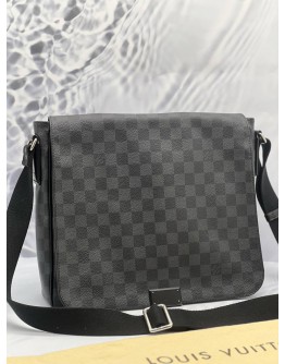 LOUIS VUITTON MESSENGER FLAP CROSSBODY BAG BLACK DAMIER GRAPHITE CANVAS 