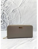 (LIKE NEW) FURLA MAGENTA LEATHER GREY WALLET WITH GOLD HARDWARE