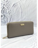 (LIKE NEW) FURLA MAGENTA LEATHER GREY WALLET WITH GOLD HARDWARE