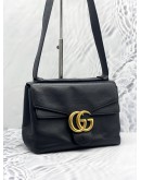 (LIKE NEW) GUCCI GG MARMONT MEDIUM IN BLACK CALFSKIN LEATHER 