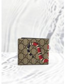 (LIKE NEW)GUCCI BEIGE GG SUPREME CANVAS KINGSNAKE WALLET