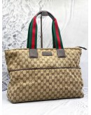 GUCCI EBONY GG CANVAS DIAPER TOTE BAG 