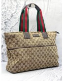 GUCCI EBONY GG CANVAS DIAPER TOTE BAG 