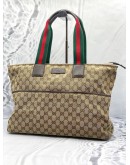 GUCCI EBONY GG CANVAS DIAPER TOTE BAG 