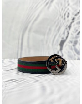GUCCI WEB INTERLOCKING G BELT SIZE 90/36