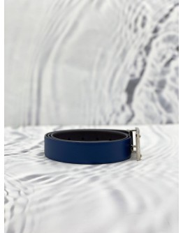 PRADA NAVY BLUE/BROWN LEATHER REVERSIBLE BELT SIZE 40