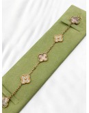 (LIKE NEW) 2021 VCA VAN CLEEF & ARPELS VINTAGE ALHAMBRA BRACELET IN 18K 750 ROSE GOLD DIAMOND MOTHER OF PEARL 