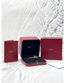 (BRAND NEW) 2024 CARTIER JUSTE UN CLOU BRACELET CLASSIC IN 18K 750 WHITE GOLD SIZE 18 -FULL SET-