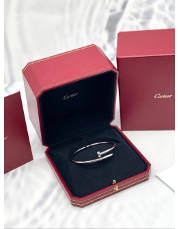 (BRAND NEW) 2024 CARTIER JUSTE UN CLOU BRACELET CLASSIC IN 18K 750 WHITE GOLD SIZE 18 -FULL SET-