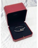 (BRAND NEW) 2024 CARTIER JUSTE UN CLOU BRACELET CLASSIC IN 18K 750 WHITE GOLD SIZE 18 -FULL SET-