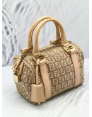 FENDI ZUCCHINO CANVAS BOSTON HANDLE BAG 