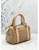 FENDI ZUCCHINO CANVAS BOSTON HANDLE BAG 
